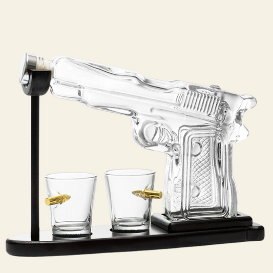 Pistol Liquor Decanter with Bullet Shot Glasses