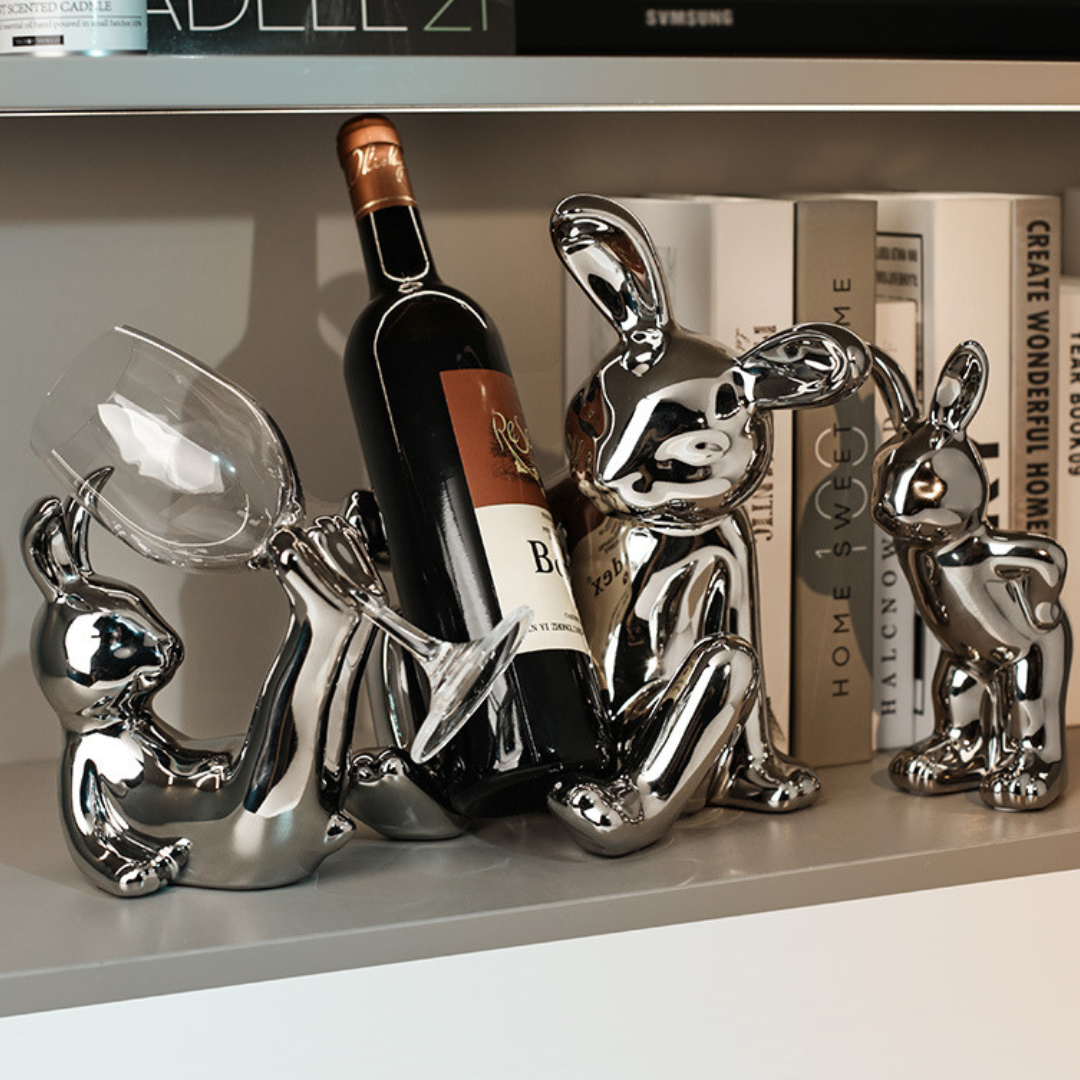 VinoGuard Bunny Wine Rack Set