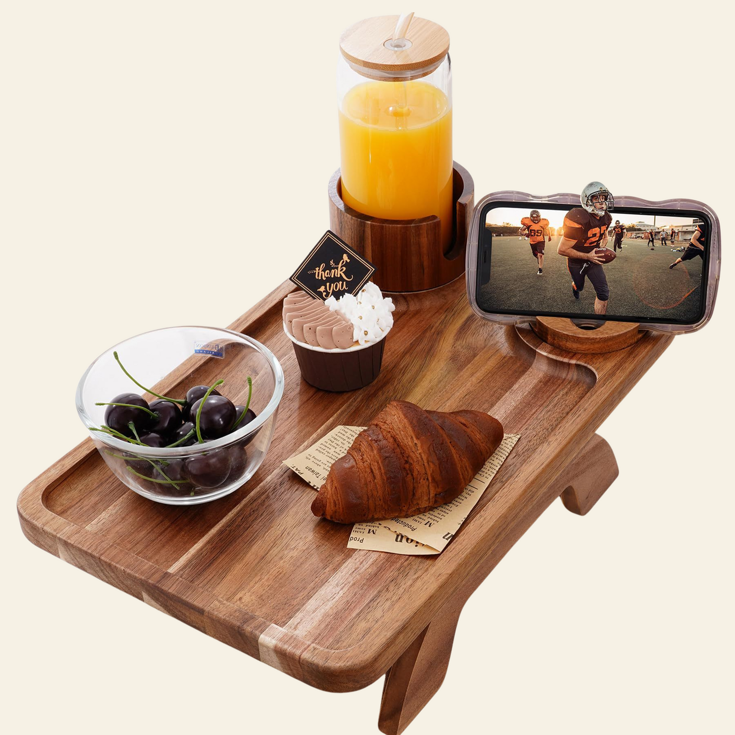 SofahMate Wooden Couch Cup Holder Tray