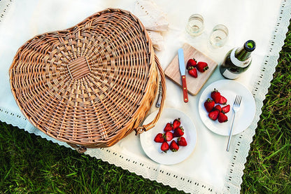 Heart Picnic Woven Basket