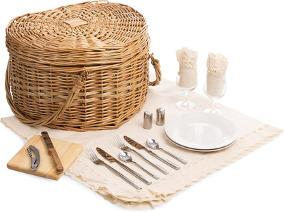 Heart Picnic Woven Basket