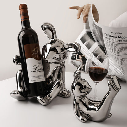 VinoGuard Bunny Wine Rack Set