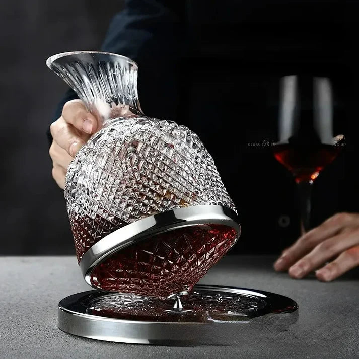 Exquisite Rotating Crystal Wine Decanter