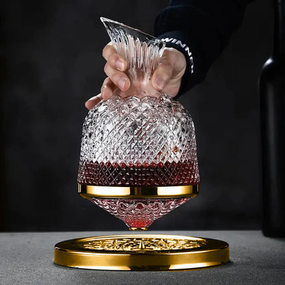 Exquisite Rotating Crystal Wine Decanter